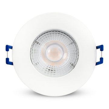 linovum LED Einbaustrahler 10er Set LED Einbauspot ETAWA flach weiss IP44 Bad & Aussen, Leuchtmittel inklusive, Leuchtmittel inklusive