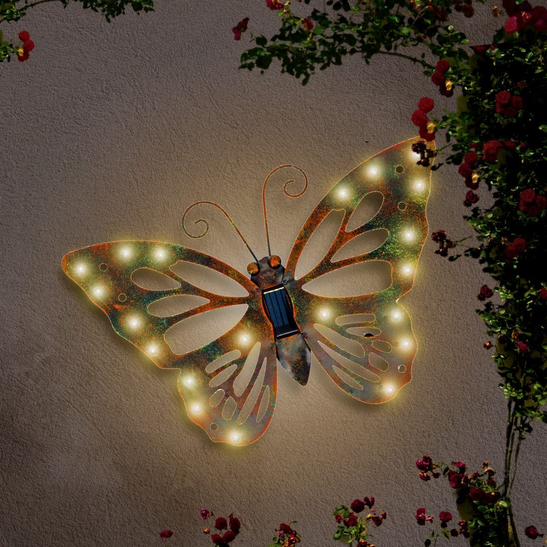 abc HOME Gartenfigur Wanddeko Schmetterling, LEDs, Solarpanel, Lichtsensor günstig online kaufen