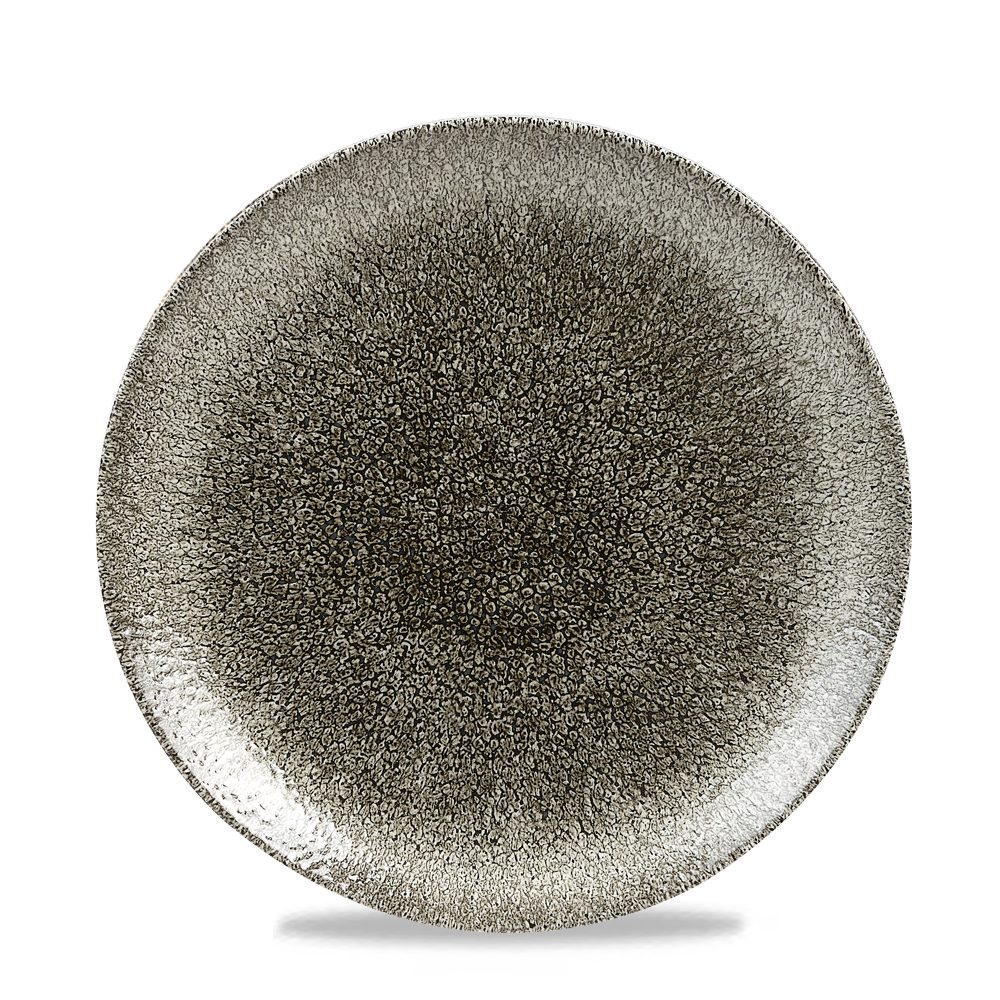 Teller Super Vitrified Studio Prints Raku Quartz Black Flache Coup