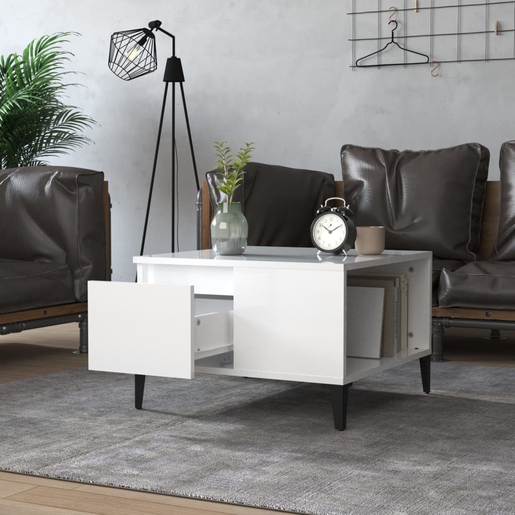 vidaXL Couchtisch Couchtisch Hochglanz-Weiß (1-St) | Hochglanz-Weiß Hochglanz-Weiß 55x55x36,5 cm Holzwerkstoff