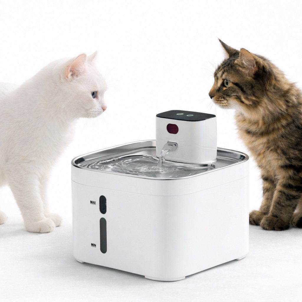 HOMELODY Trinkbrunnen Katzen Trinkbrunnen 4,2L mit 304 Edelstahl, kabellos, Akku, 3 Wassermodi, Bewegungsmelder, flüsterleise, Mehrfachfilter