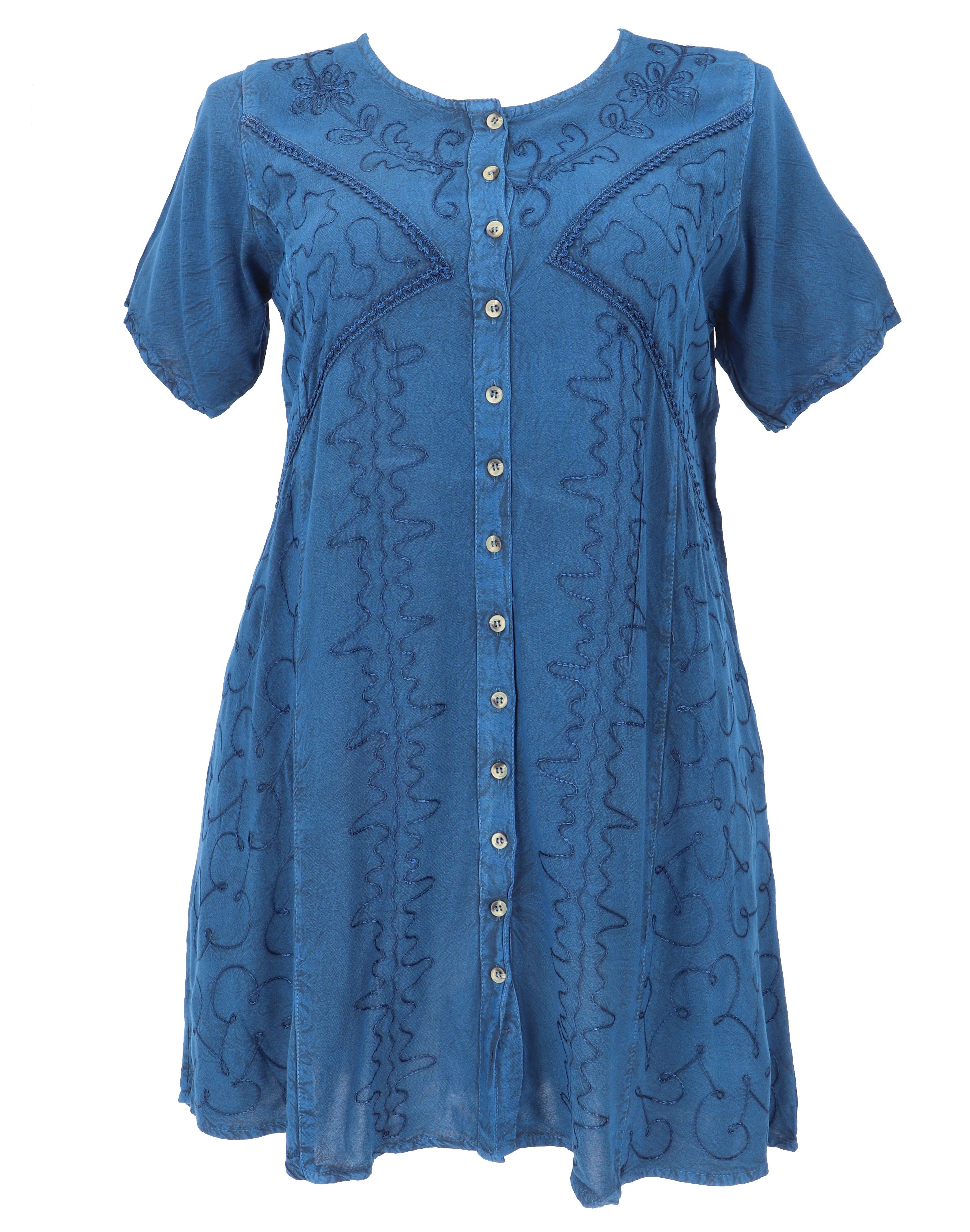 Guru-Shop Midikleid Besticktes indisches Boho Minikleid günstig online kaufen