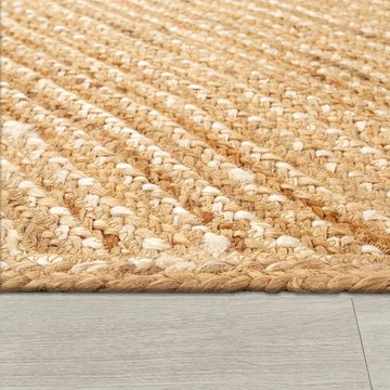 Teppich Wohnzimmer Boho Jute Raute Handgefertigt Teppich, Paco Home, Läufer, Höhe: 13 mm