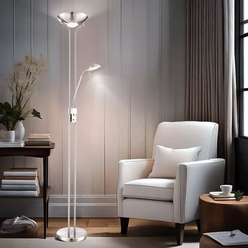Globo LED Stehlampe, LED-Leuchtmittel fest verbaut, Warmweiß, LED Deckenfluter Standleuchte Wohnzimmer Leselampe Stehleuchte