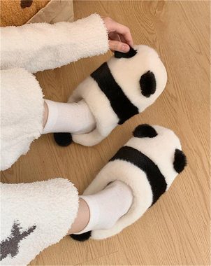 Fivejoy Panda Plüschhausschuhe, rutschfeste, warme Hausschuhe aus Baumwolle Plüsch Hausschuhe Plüsch Hausschuhe
