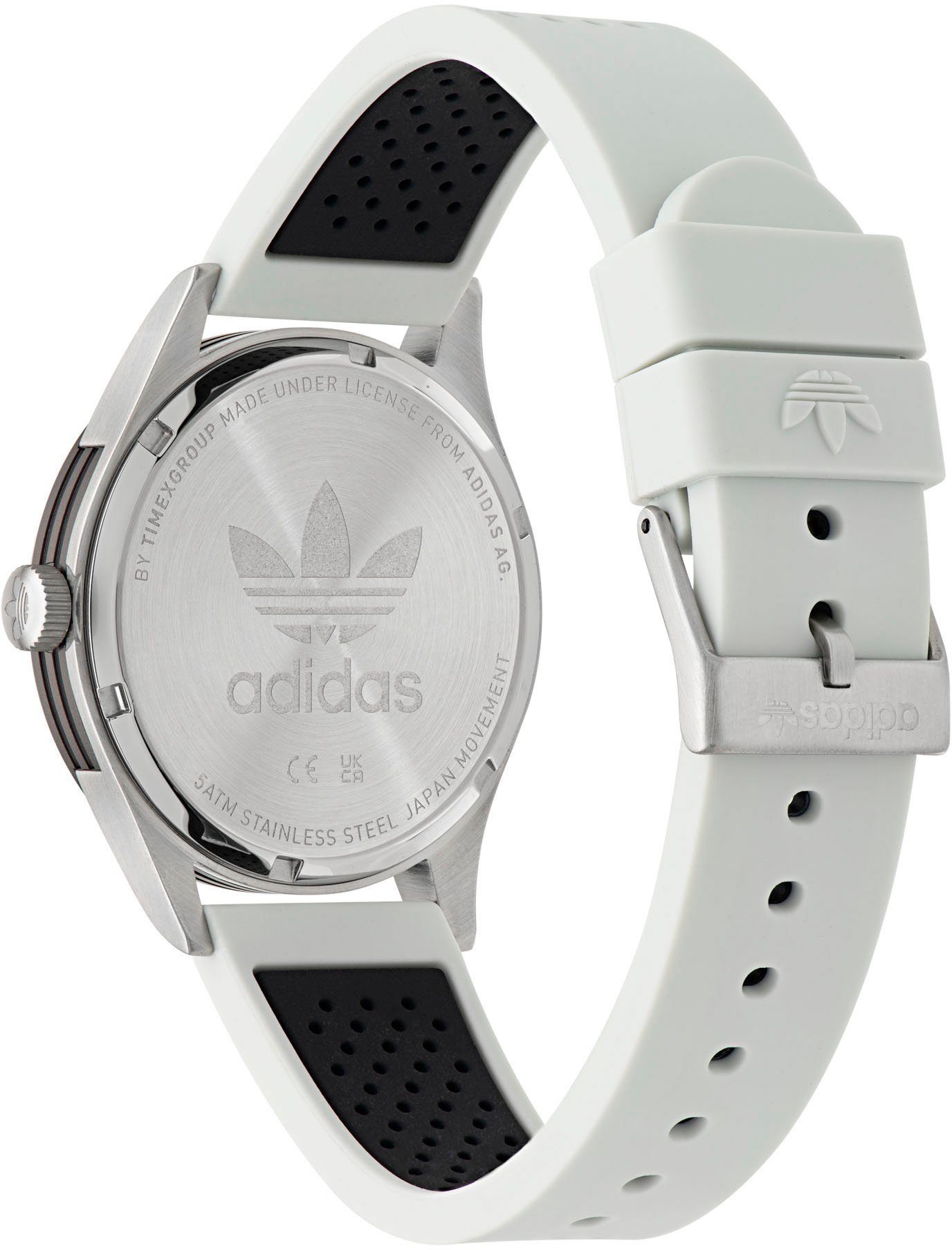 adidas Originals Quarzuhr CODE THREE AOSY230332I, Armbanduhr, Damenuhr, Herrenuhr, Silikonarmband
