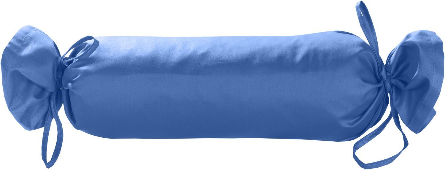 Nackenrollenbezug Mako Satin Nackenrollen Bezug 15x40 uni einfarbig, BETTWAESCHE-MIT-STIL (1 Stück) Hellblau