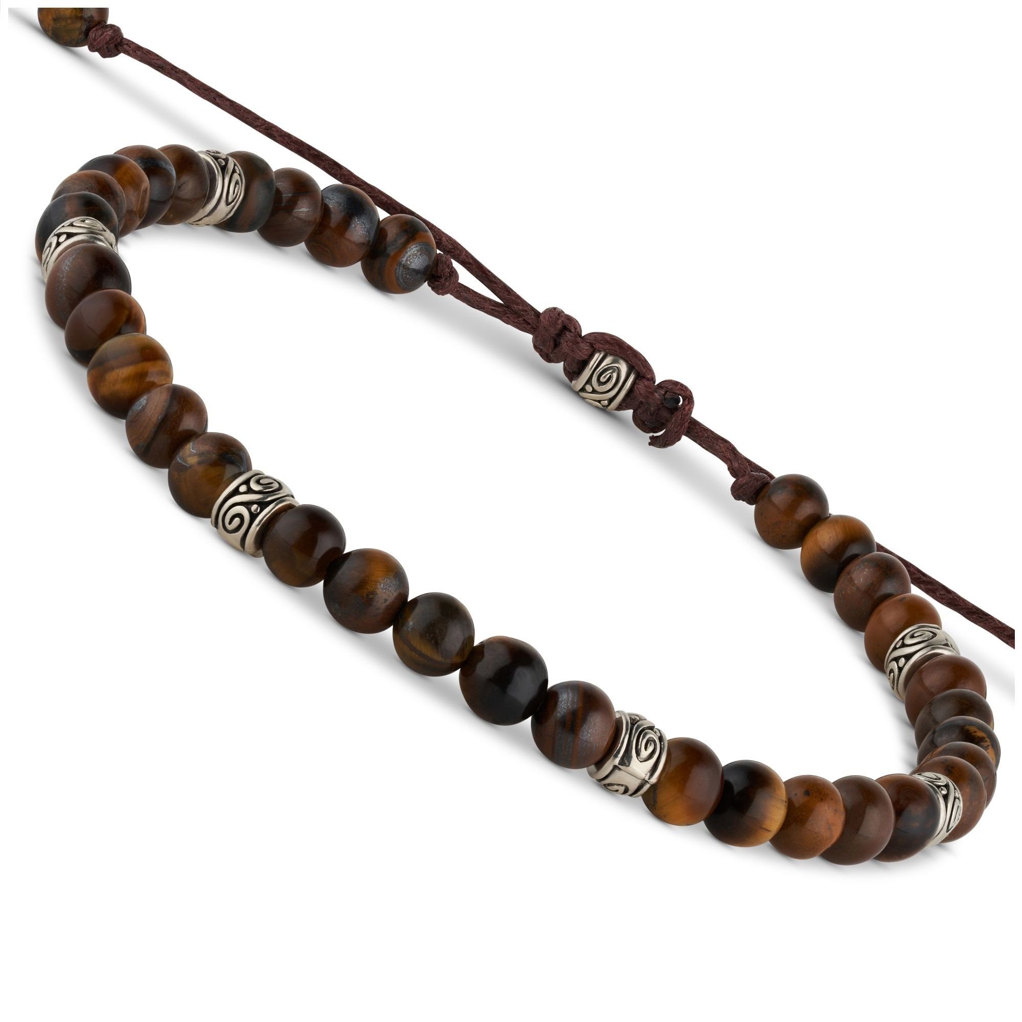 BENAVA Armband Yoga Armband - Tigerauge Edelstein Perlen mit Infinity Perlen, Handgemacht