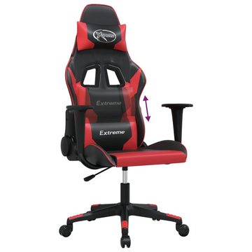 vidaXL Bürostuhl Gaming-Stuhl mit Massagefunktion Schwarz und Rot Kunstleder