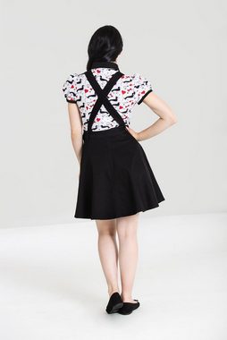 Hell Bunny A-Linien-Kleid Dakota Pinafore Dress Schwarz Retro Vintage Latzkleid Denimkleid