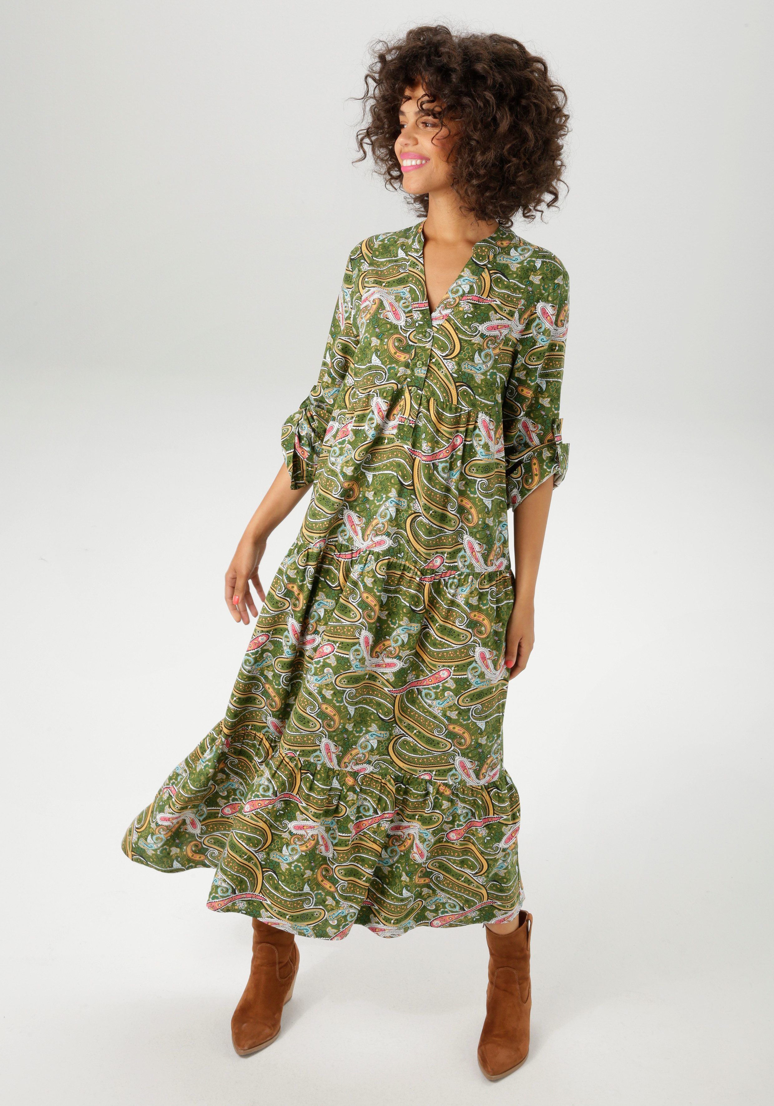 Aniston CASUAL Maxikleid mit farbenfrohen Paisley-Muster bedruckt günstig online kaufen