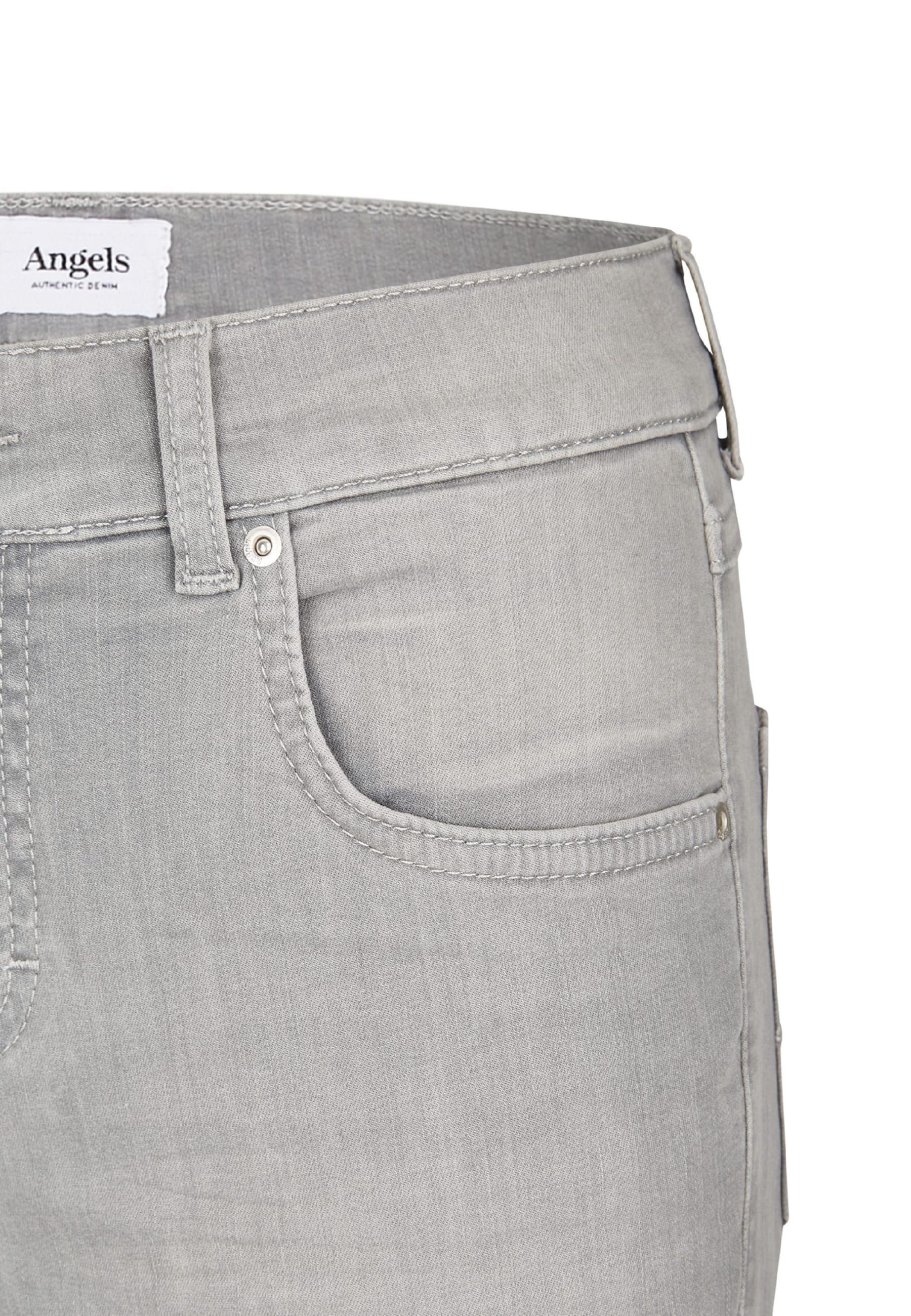 ANGELS mit Label-Applikationen hellgrau Straight-Jeans Jeans Organic mit Cotton Cici
