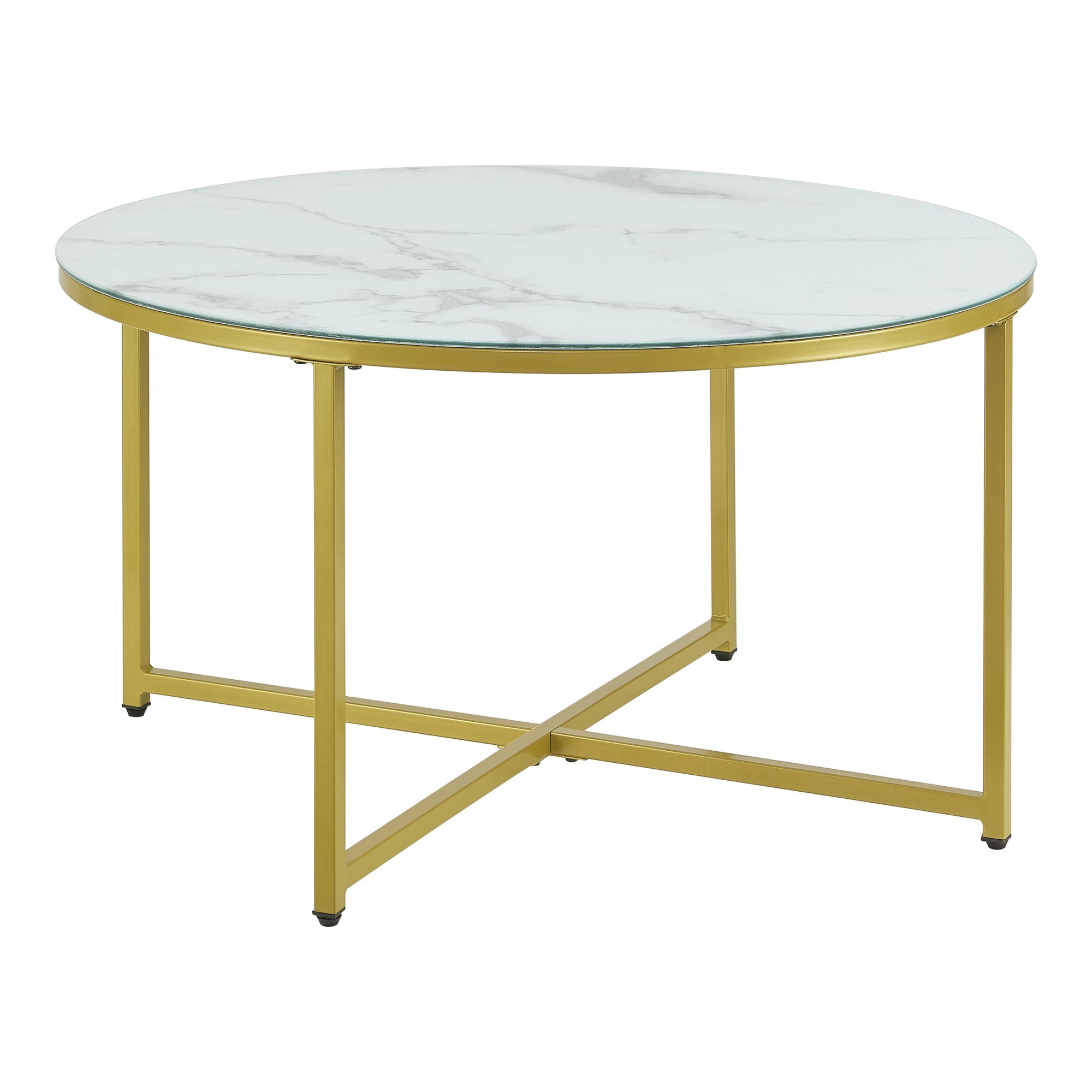 en.casa Couchtisch, Uppvidinge Sideboard 45x80cm, Marmor/Weiß-Gold günstig online kaufen