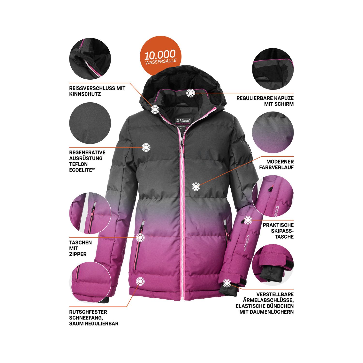 Killtec Winterjacke Ski-Steppjacke KSW 330 GRLSQLTD JCKT – Bild 5 von 5