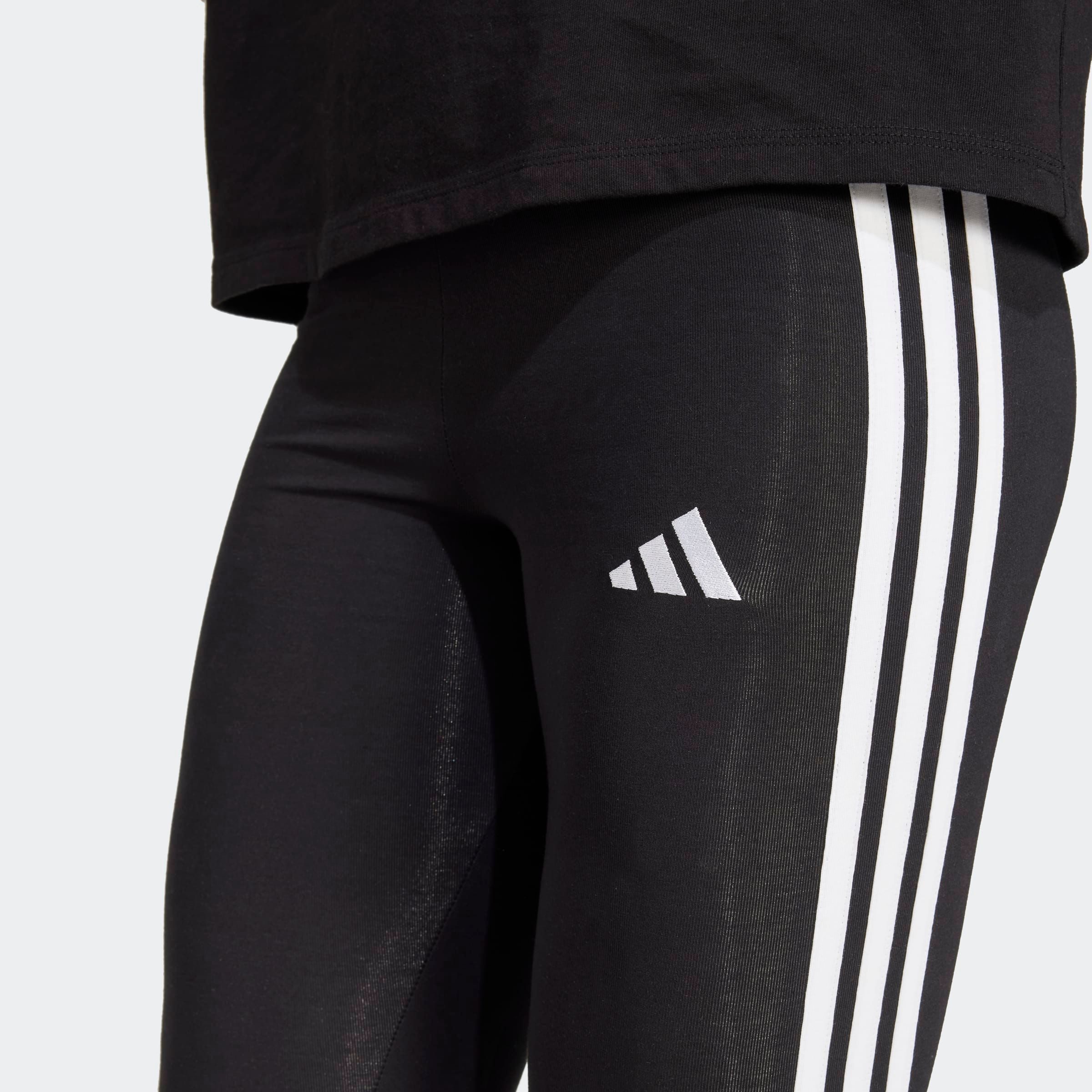 adidas Sportswear Trainingstights ESSENTIALS 3-STREIFEN COTTON LEGGINGS sportlicher Look mit 3-Streifen, aus Baumwolle und Elasthan