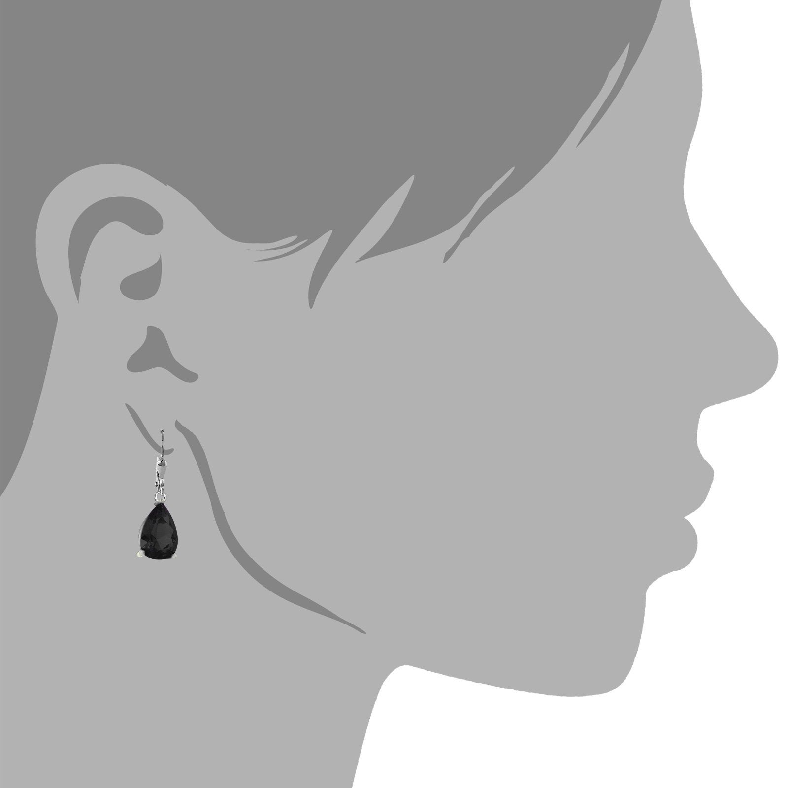 SilberDream Paar (Ohrhänger), Silber, Damen Ohrhänger Farbe: Ohrringe schwarz SilberDream 925 aus Ohrhänger Damen silber, Träne Sterling Silber 925 für