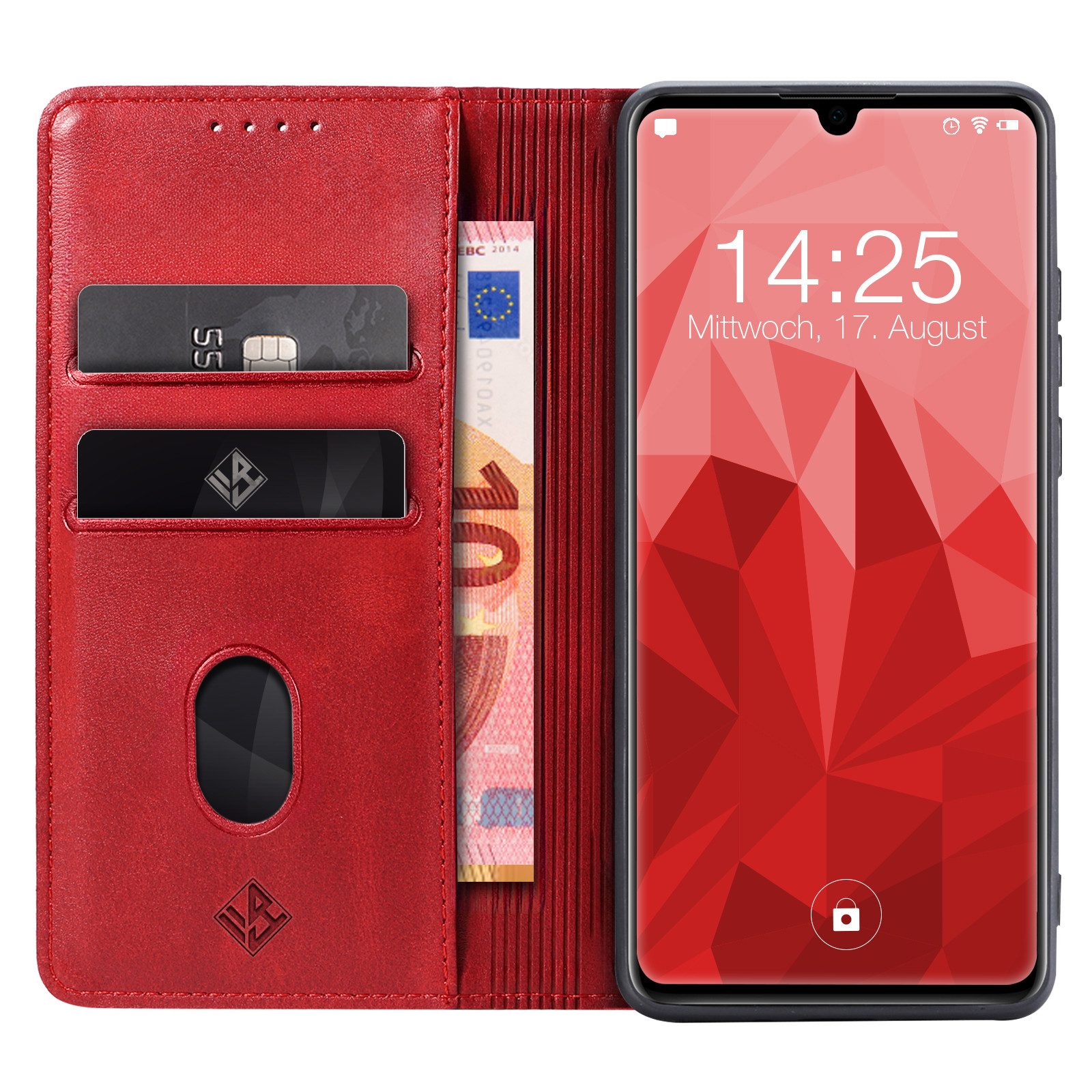 Tec-Expert Handyhülle Tasche Hülle für Huawei P30 Lite 6.15 Zoll, 6.15 ", Cover Klapphülle Case mit Kartenfach Fliphülle aufstellbar
