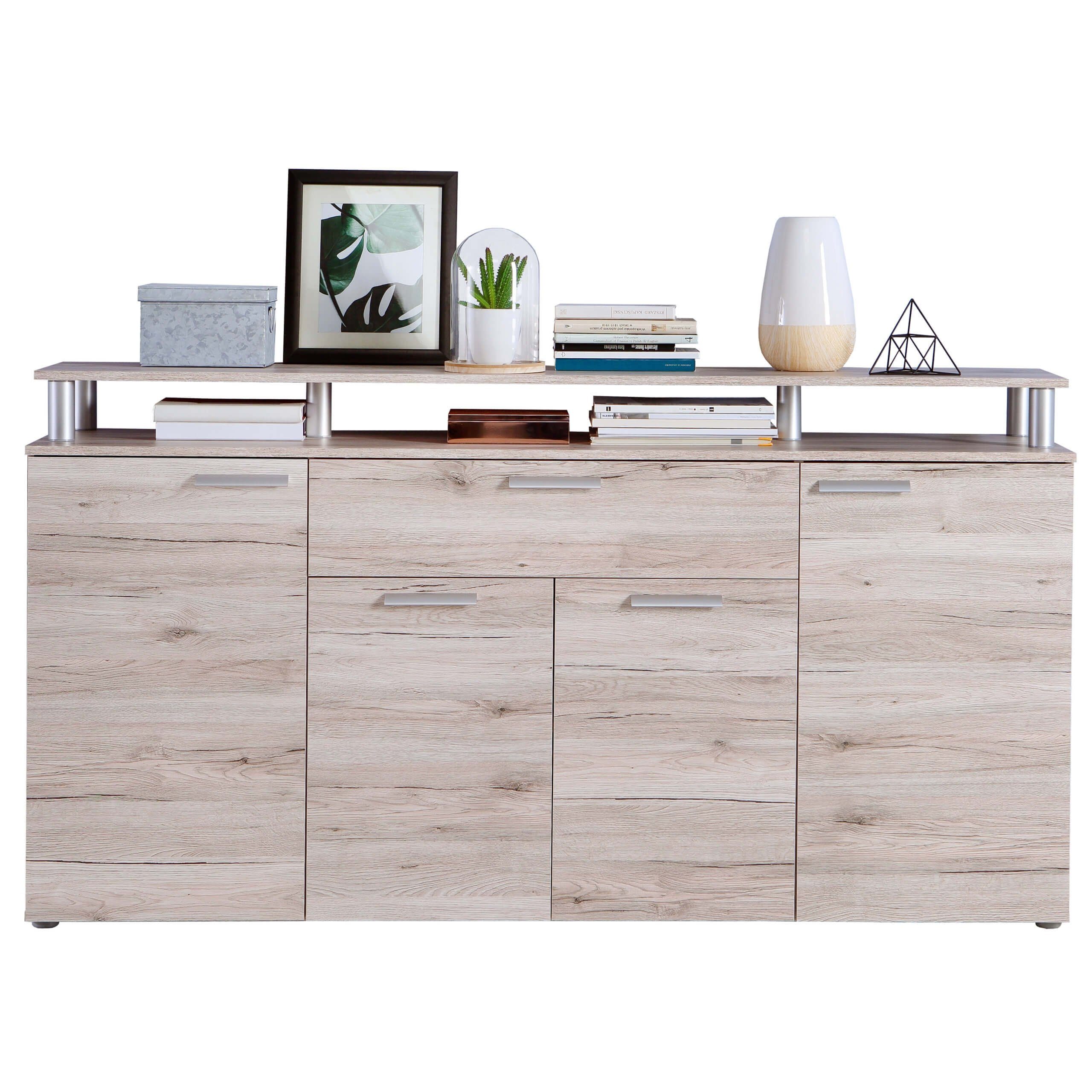 Newroom Kommode Demmy, Kommode Sandeiche Modern Sideboard Barkommode Wohnzimmer