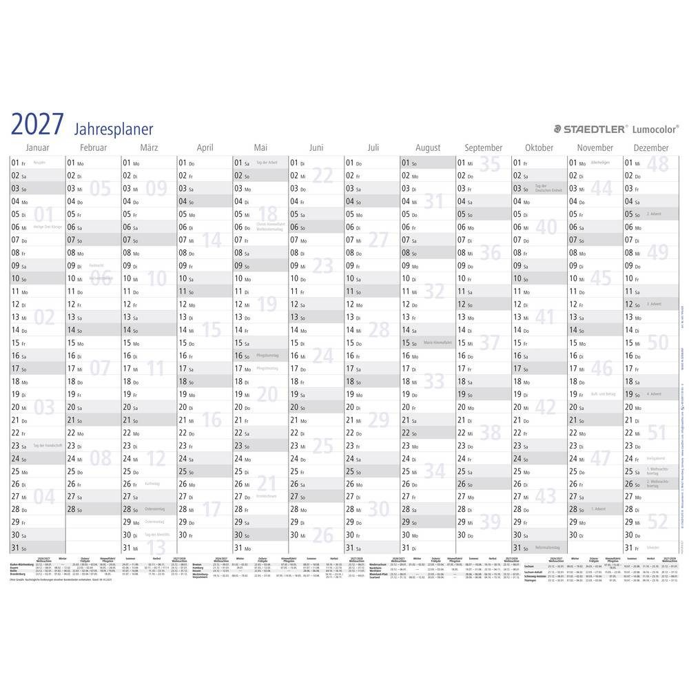 STAEDTLER Wandkalender Wandkalender Lumocolor 641 YP DIN A3 14 Monate/1 Seite 1 St.