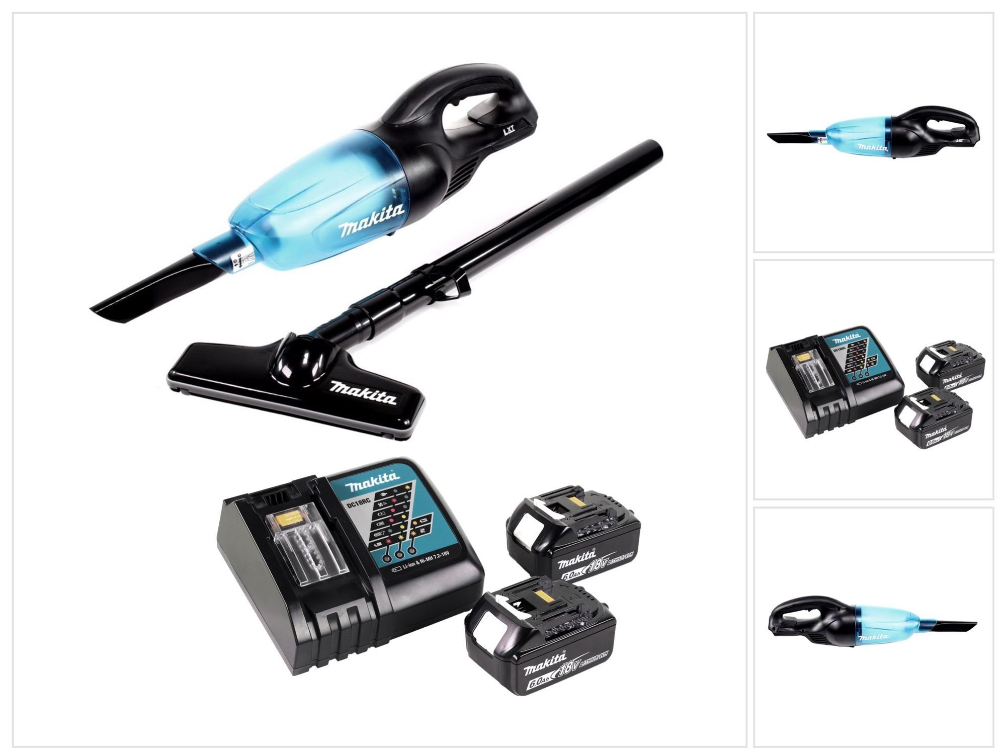 Makita Akku-Handstaubsauger DCL 180 RG B Akku Пылесосы 18 V Schwarz + 2x Akku 6,0 Ah + Ladeger