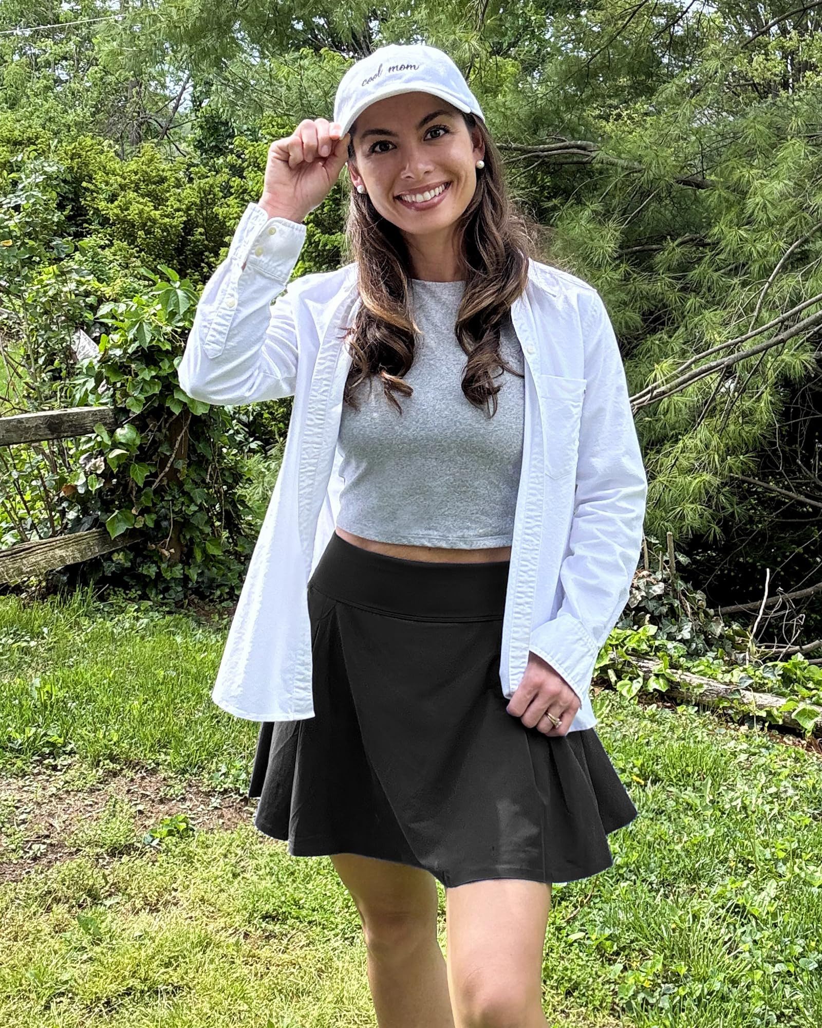 G4Free Hosenrock Damen Tennisrock mit Integrierter Shorts sportliche Golfrock A-Linien-Rock Hoher Taille und 4 Innentaschen für Pickleball-Workout