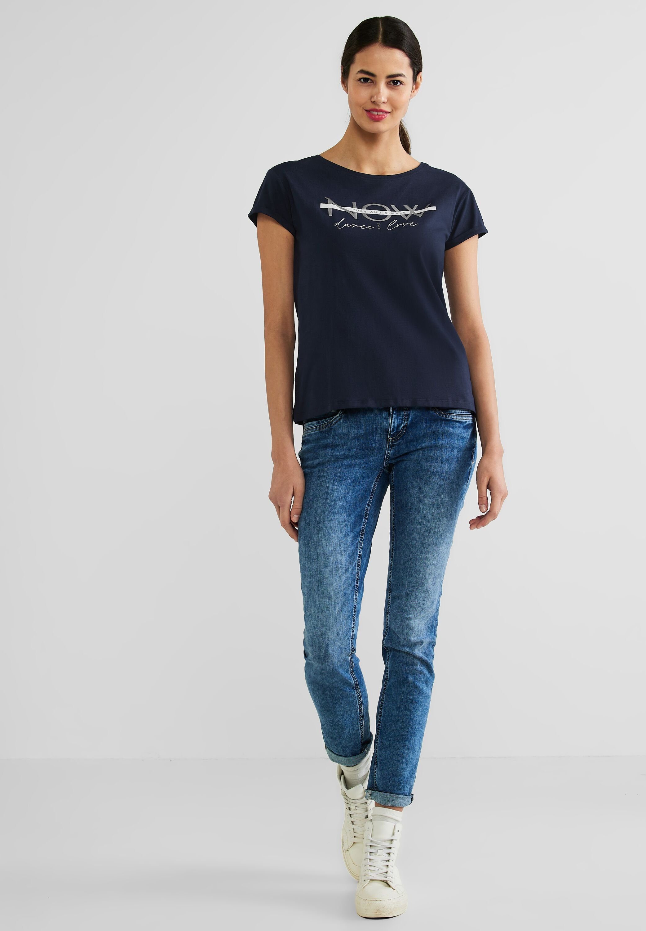 Baumwolle reiner ONE aus T-Shirt blue deep STREET