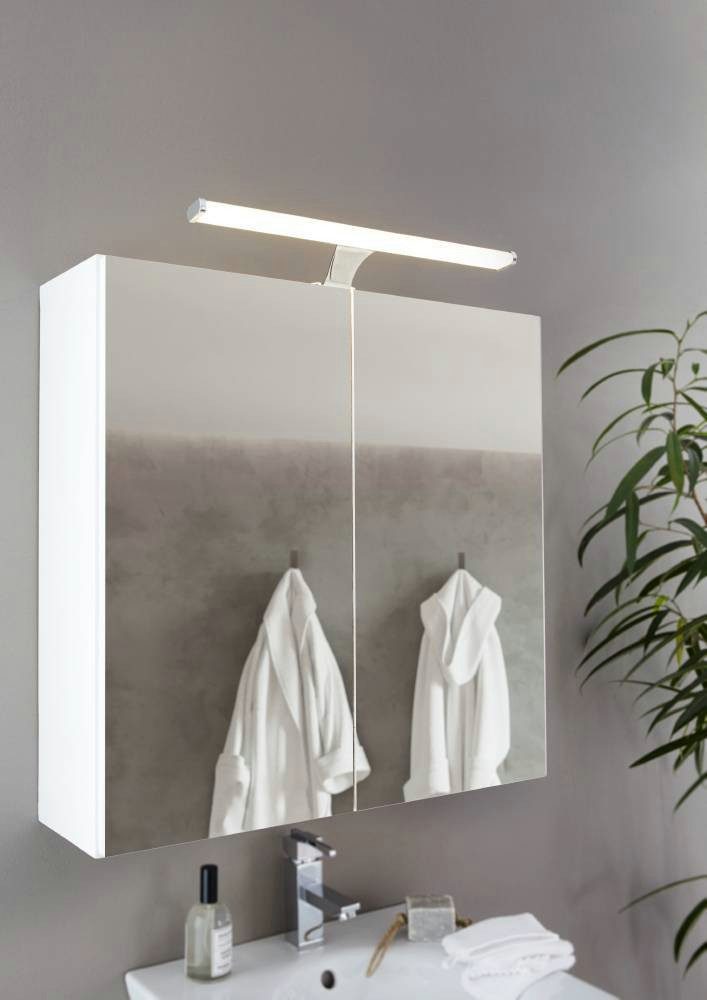 EGLO Spiegelleuchte VINCHIO, LED wechselbar, Warmweiß, Wand-/Deckenleuchte, chrom, Leuchtmittel inkl.