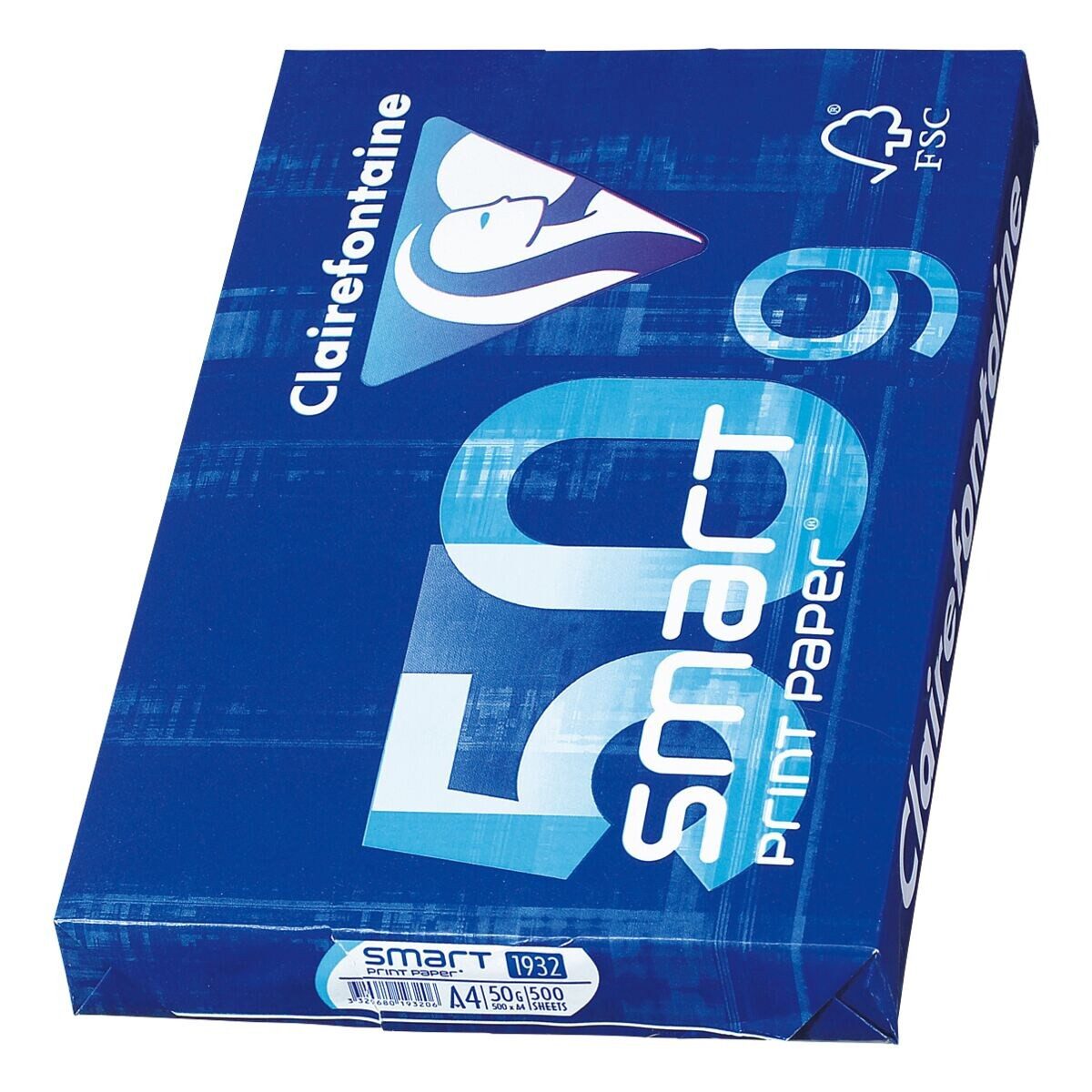 CLAIREFONTAINE Druckerpapier Smart Print Paper, Format DIN A4, 50 g/m², 168 CIE, 500 Blatt