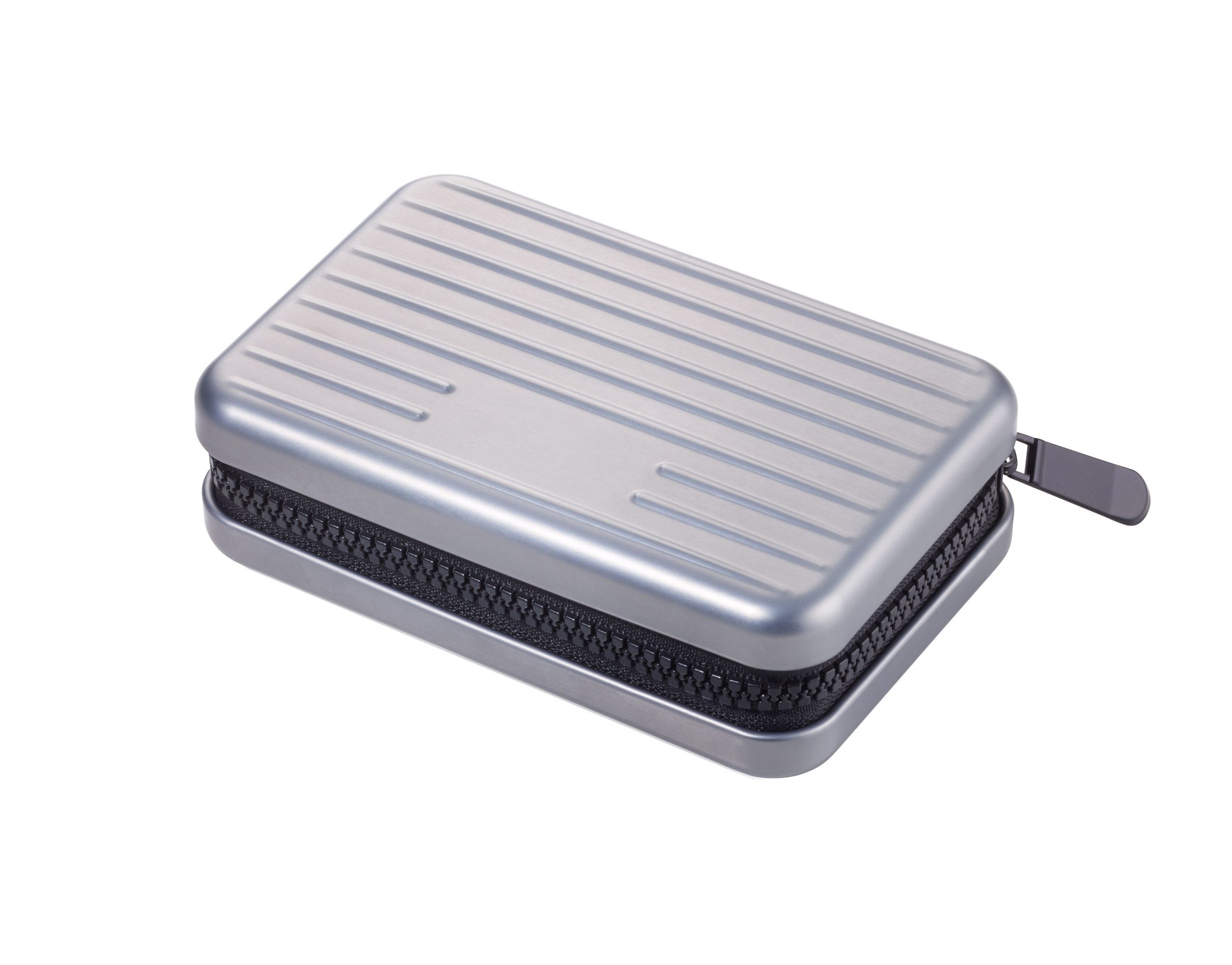 TROIKA Kartenetui Aluminium mit Schutz vor Datendiebstahl – Kartenetui im Koffer-Design (9 Fächern für bis zu 20 Karten), Cardholder in verschiedenen Farben, RFID Schutz, 10,5 x 7 x 3 cm