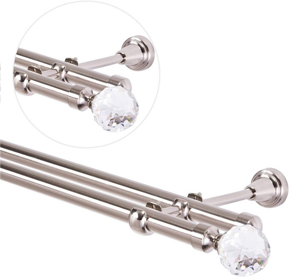 MDEKOR Gardinenstange, 2-läufig, kürzbar, Wandmontage, Gardinenstange Vorha günstig online kaufen