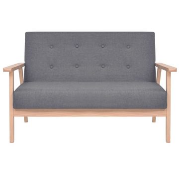 vidaXL Sofa Sofa 2-Sitzer Stoff Dunkelgrau