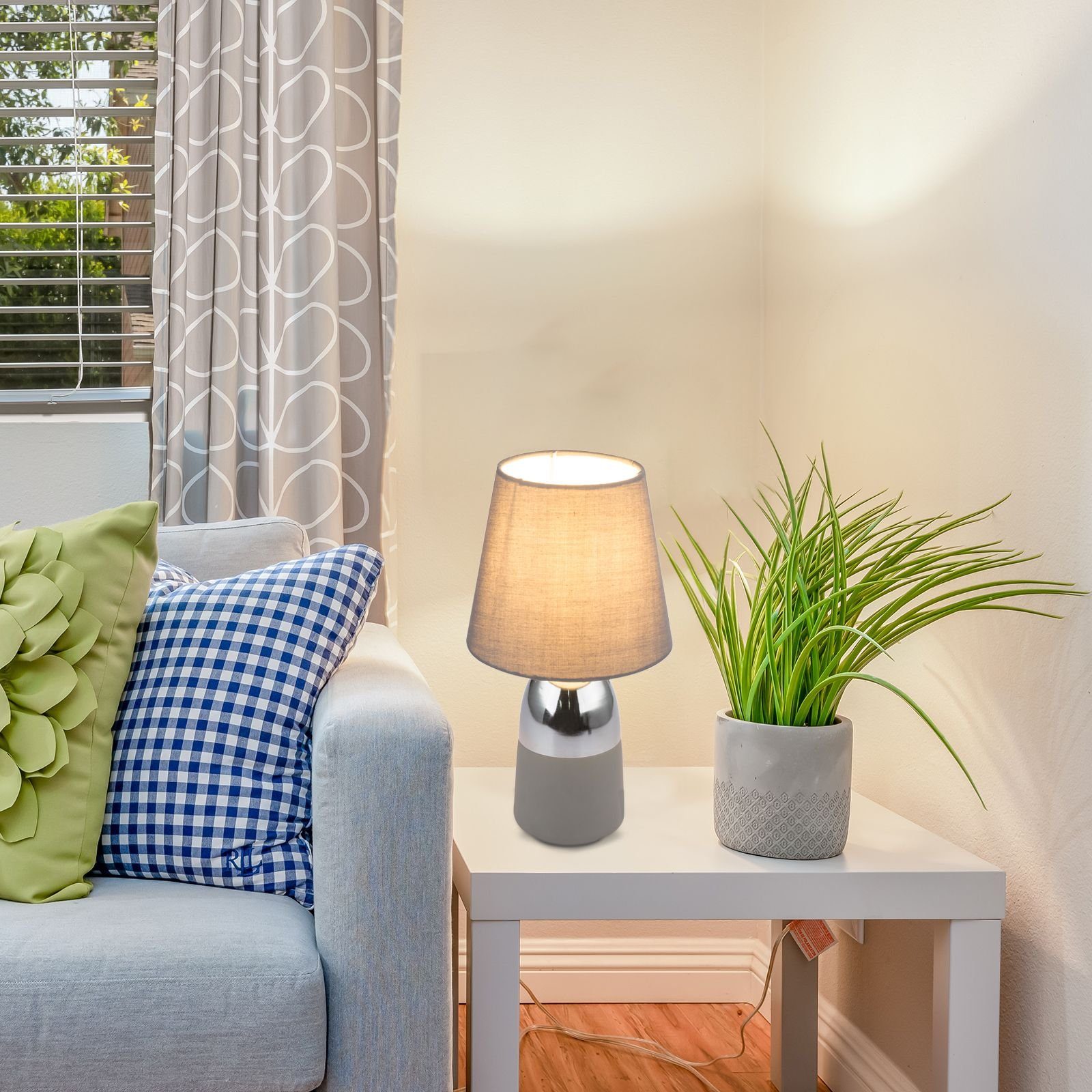 Schalter Tischleuchte Tischlampe Globo mit Tischleuchte GLOBO Schlafzimmer Wohnzimmer