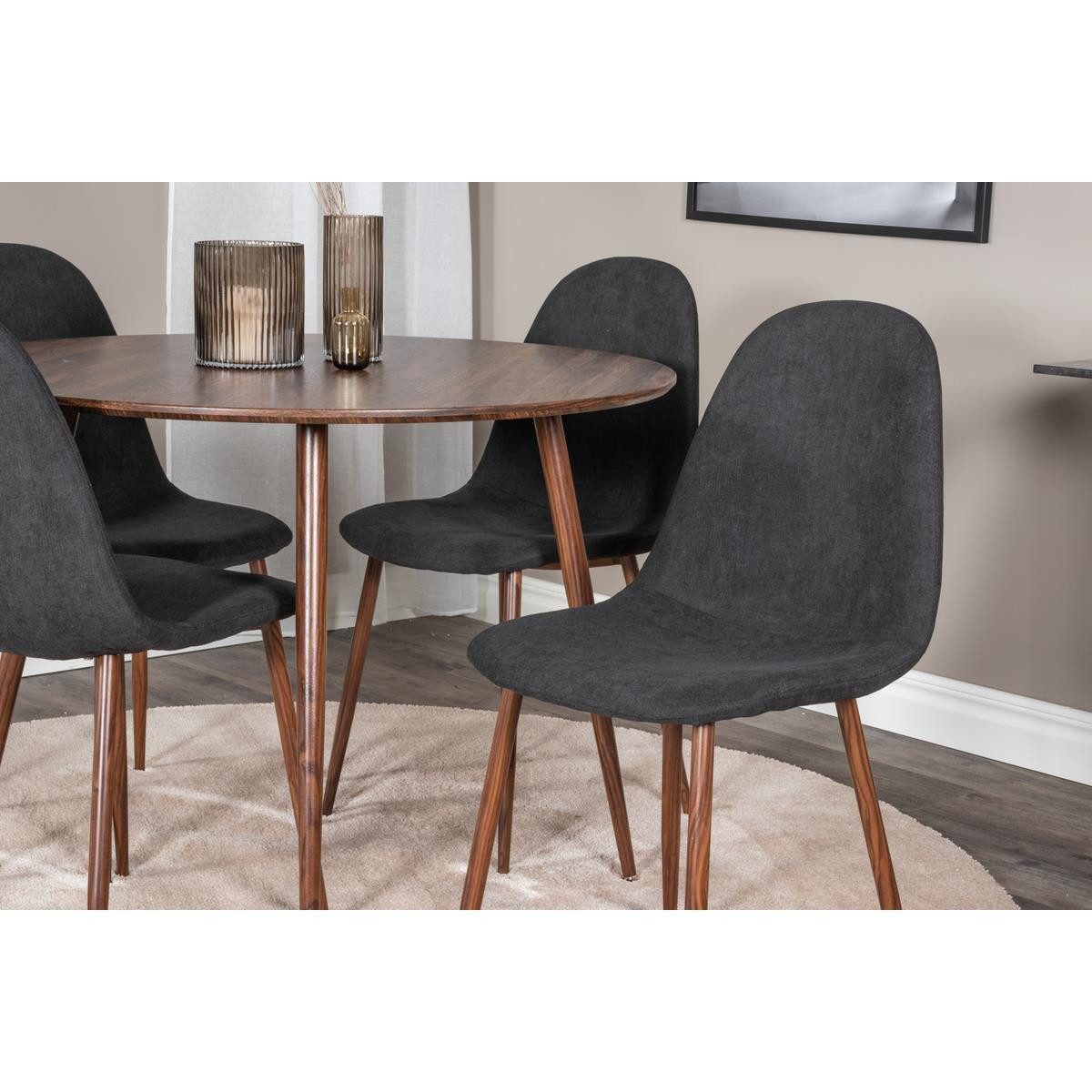 BOURGH Esstisch FLORENZ Esszimmertisch Ø100x75cm - runder Esstisch in walnuss, Tisch in modernem Design