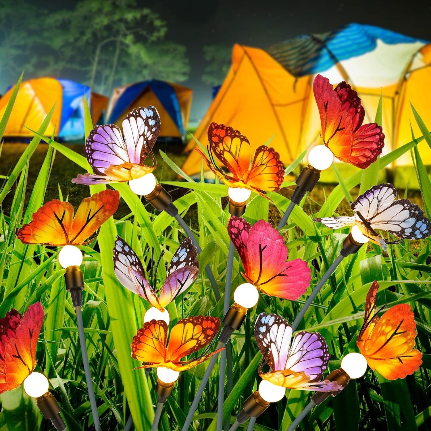 BlingBin LED Solarleuchte Schmetterling Glühwürmchen Solargartenlichter, günstig online kaufen