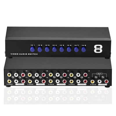 euroharry »euroharry 8-Wege AV Switch 8 in 1 heraus Audio Video L/R RCA Selector Switch Box Splitter Schwarz für DVD STB Spielkonsolen« Netzwerk-Switch
