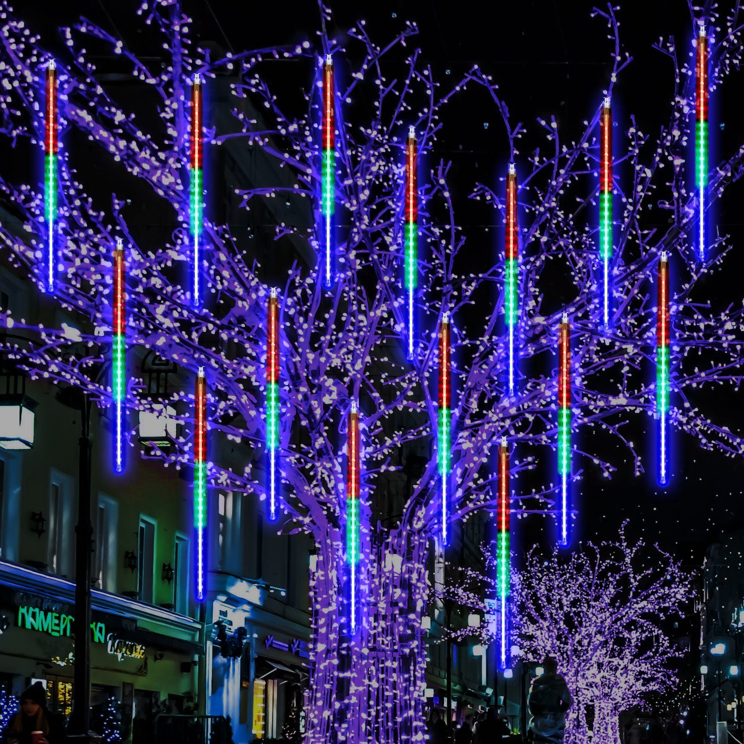 Salcar LED-Lichterkette »4,5m LED Lichterkette Außen Eiszapfer Weihnachten  Lichterkette 5m Zuleitung Weihnachtsbeleuchtung Deko Eisregen Lichterkette  Kaltweiß / Bunt«, IP44 wasserdicht, 10 Spiralen mit 360 LEDs online kaufen  | OTTO
