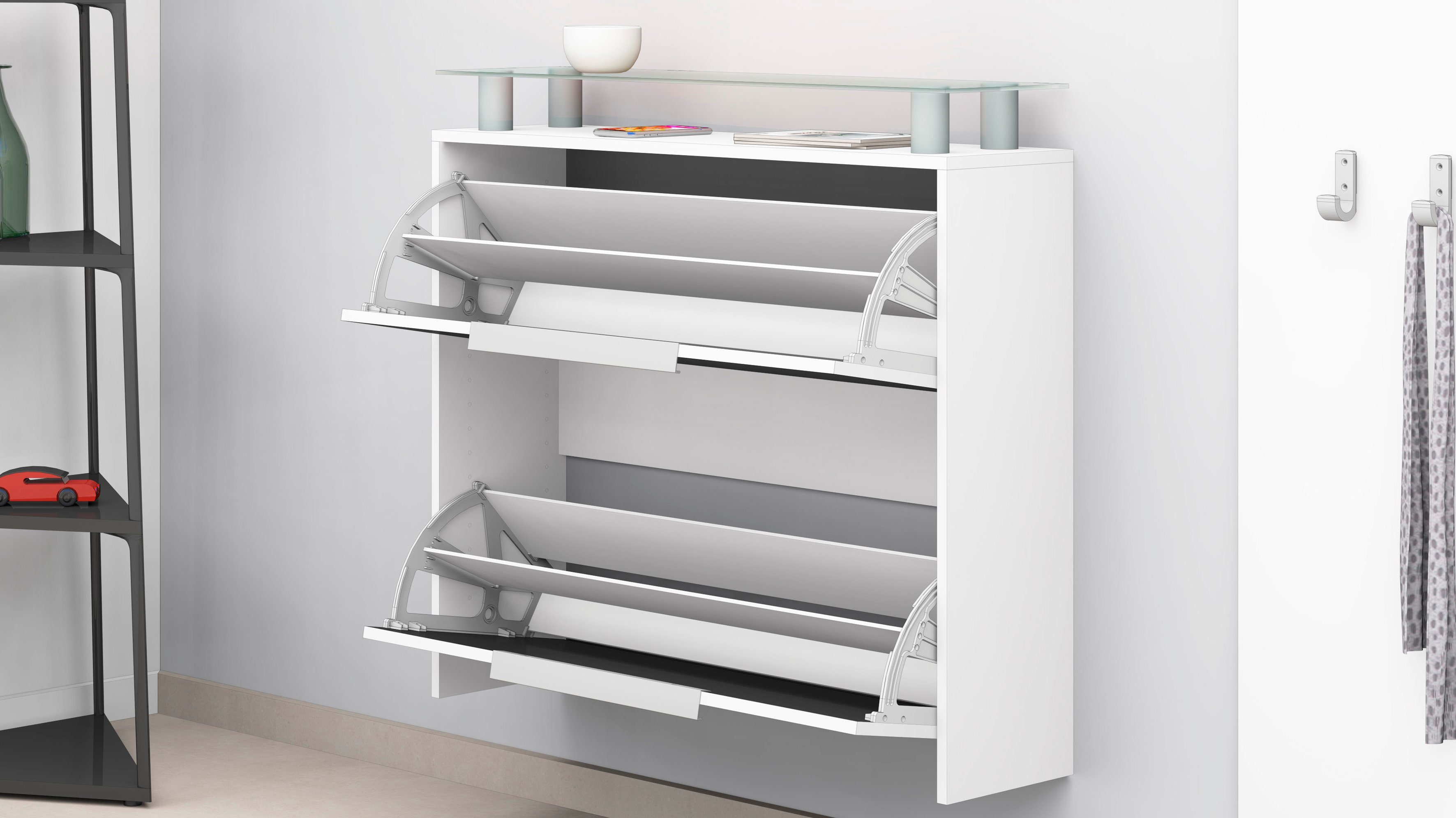 borchardt Möbel Schuhschrank Rena hängend, mit Glasablage