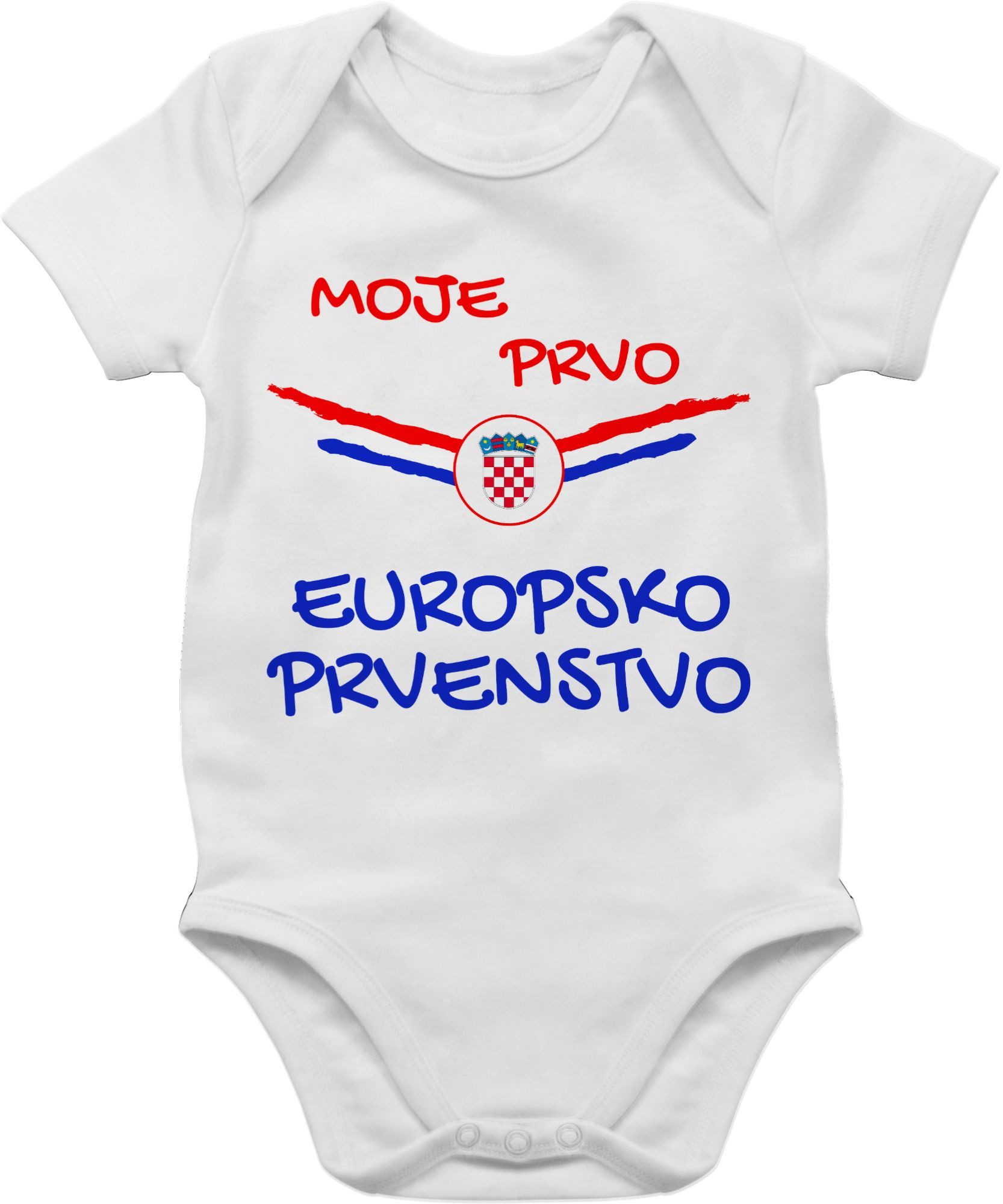 Shirtracer Shirtbody Meine erste EM Kroatien kroatisch 2024 Fussball EM Fanartikel Baby