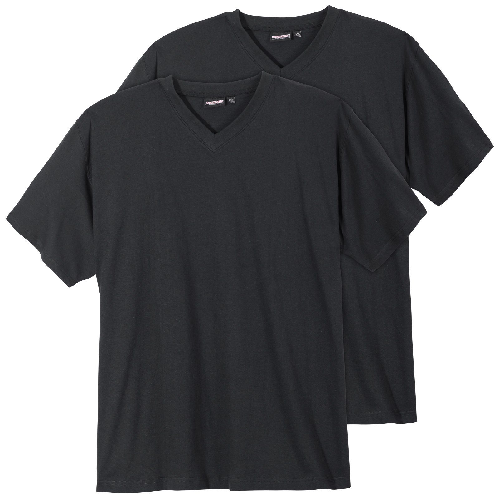 ADAMO V-Shirt 2er-Pack V-Ausschnitt T-Shirt schwarz günstig online kaufen