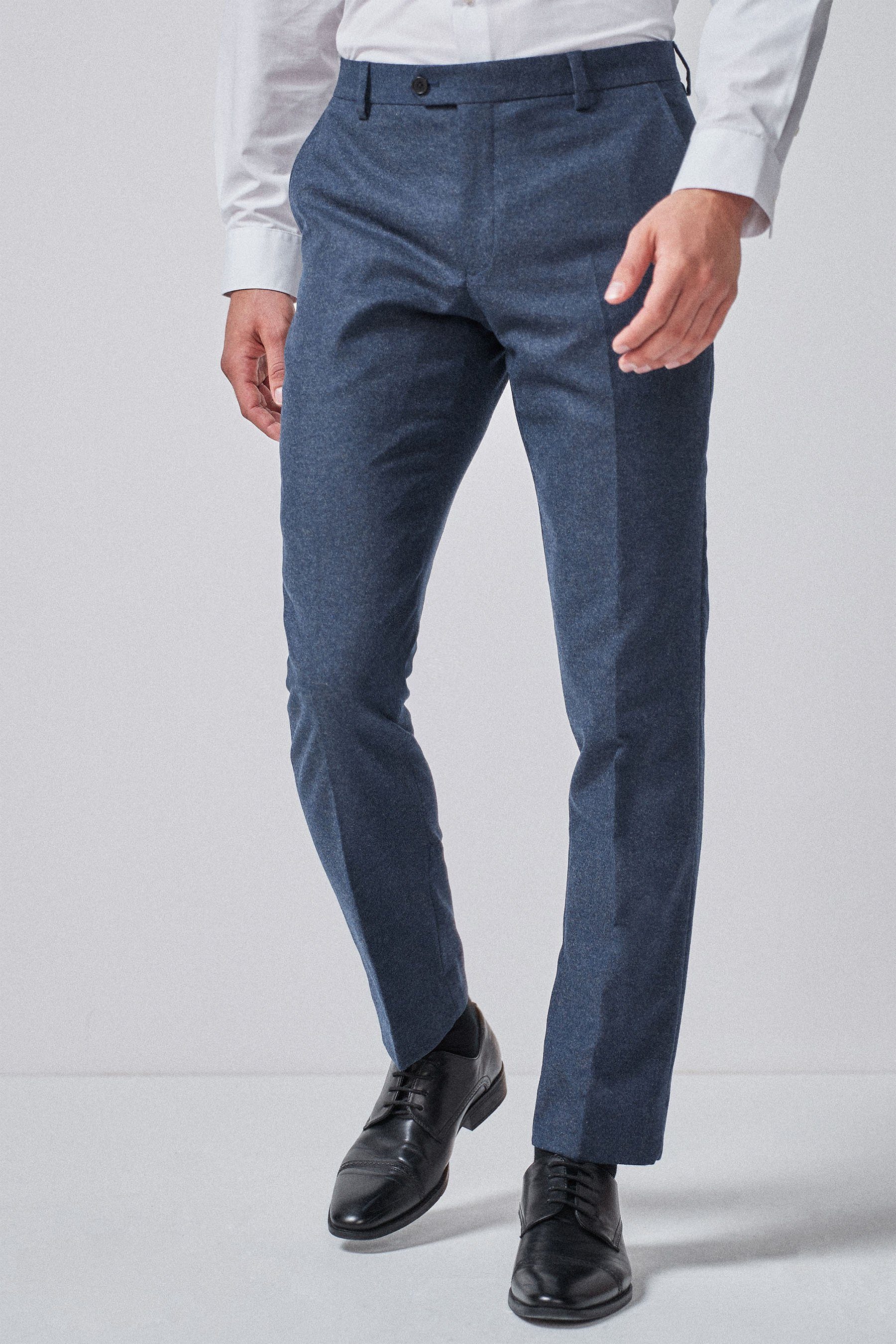 Wollmischung: (1-tlg) Slim Next Donegal-Anzug Blue aus Fit Hose Anzughose