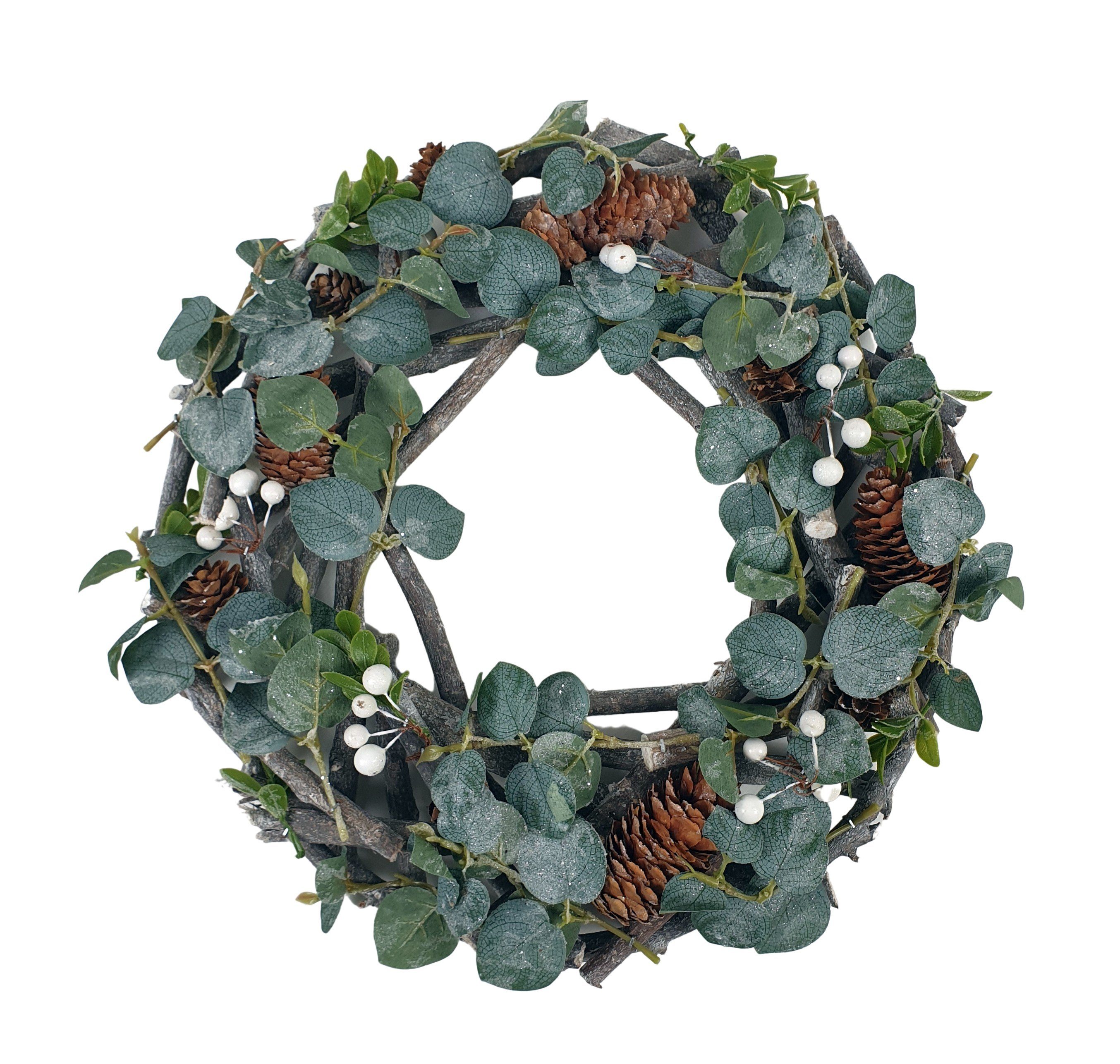 sesua Dekokranz Dekokranz Winterkranz Weihnachtskranz Kranz grün 38cm