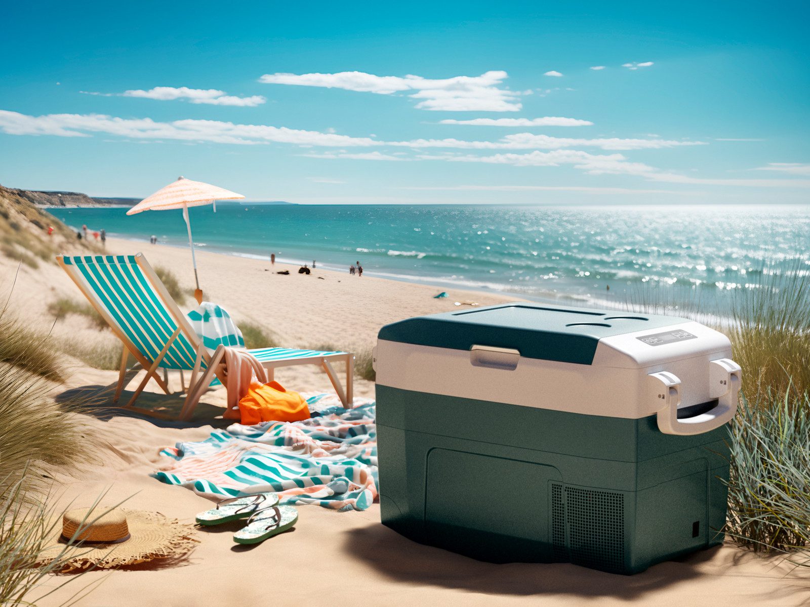 Tristar Elektrische Kühlbox, 40 l, mit Strom große Kompressor Elektro Auto Box 12/24/220-240Volt Camping