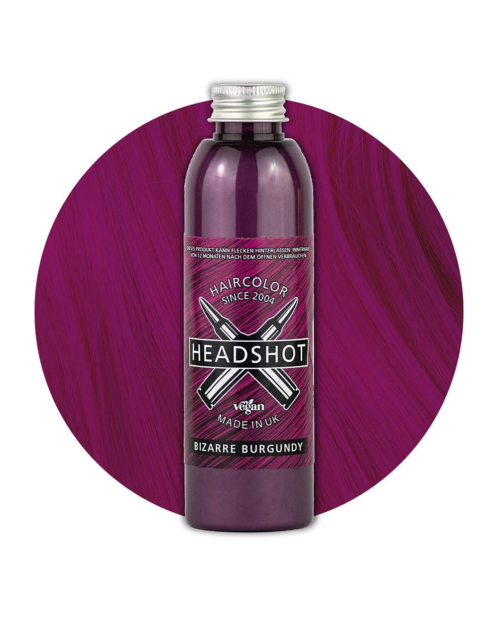 Haartönung Headshot Haartönung vegane Haarfarbe Bizarre Burgundy 150 ml, Packung, Chemikalien