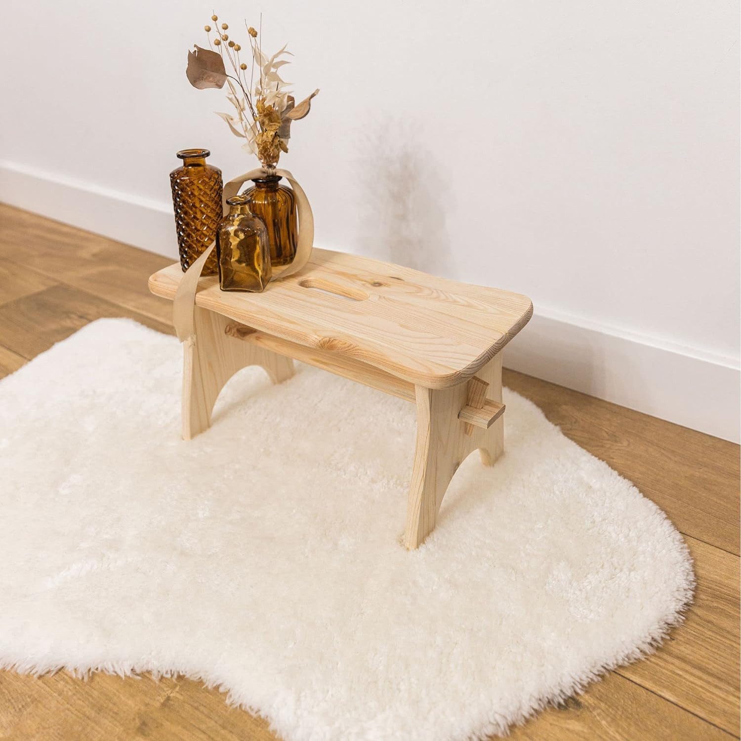 Creative Deco Fußhocker Fußbank Holz 38 x 19 x 21 cm Tritthocker Kinderhock günstig online kaufen