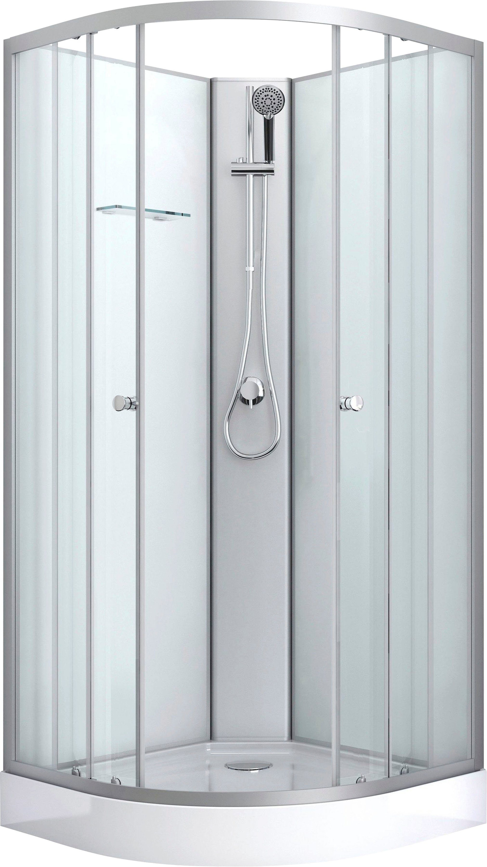 Sanotechnik Komplettdusche IDEA, BxT: 80x80 cm, Einscheibensicherheitsglas, Viertelkreisdusche