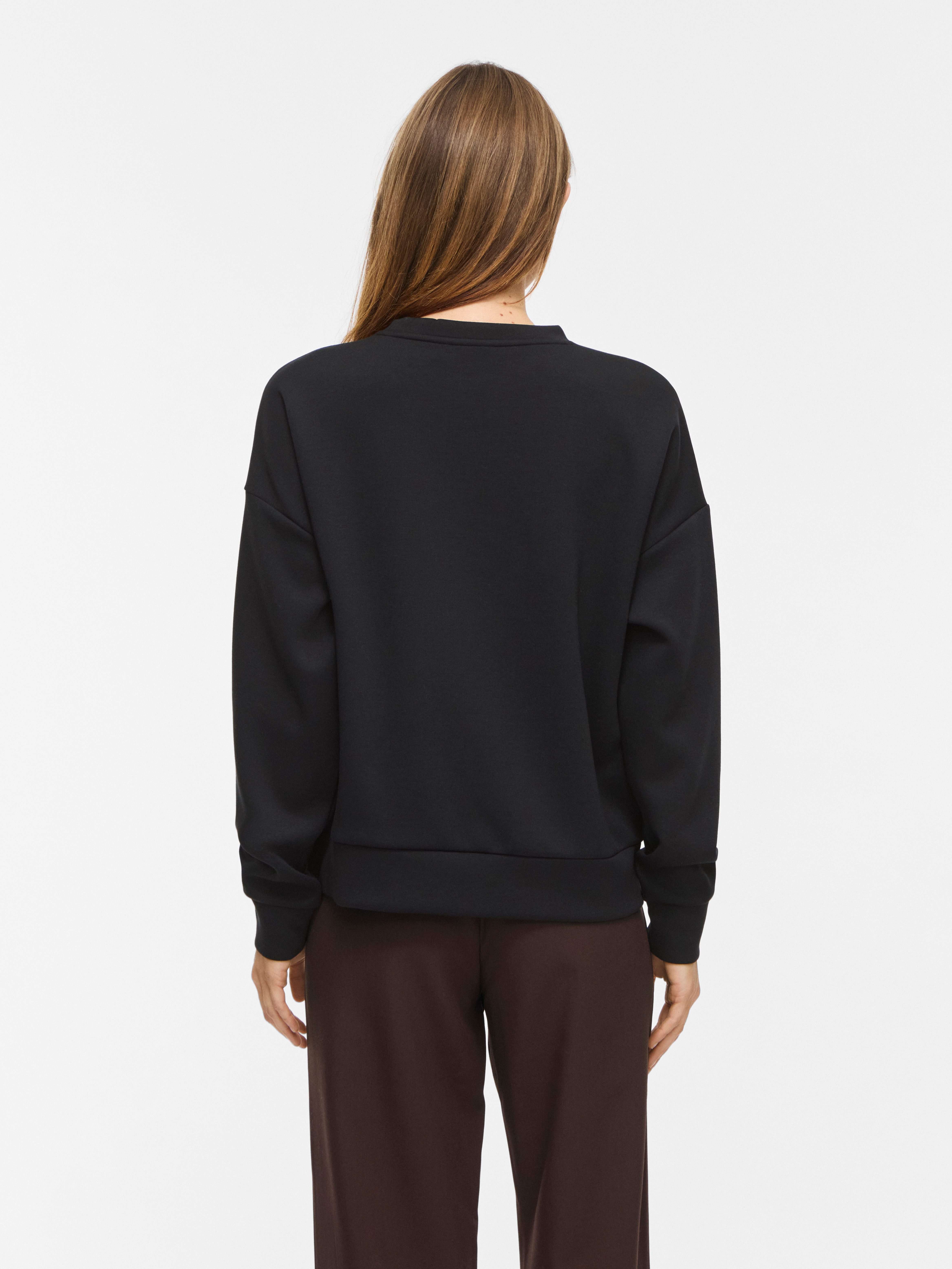 Vila Sweater VIREFLECT MOOD EMB L/S SWEAT TOP/R/3 Materialmix, loose fit – Bild 2 von 5