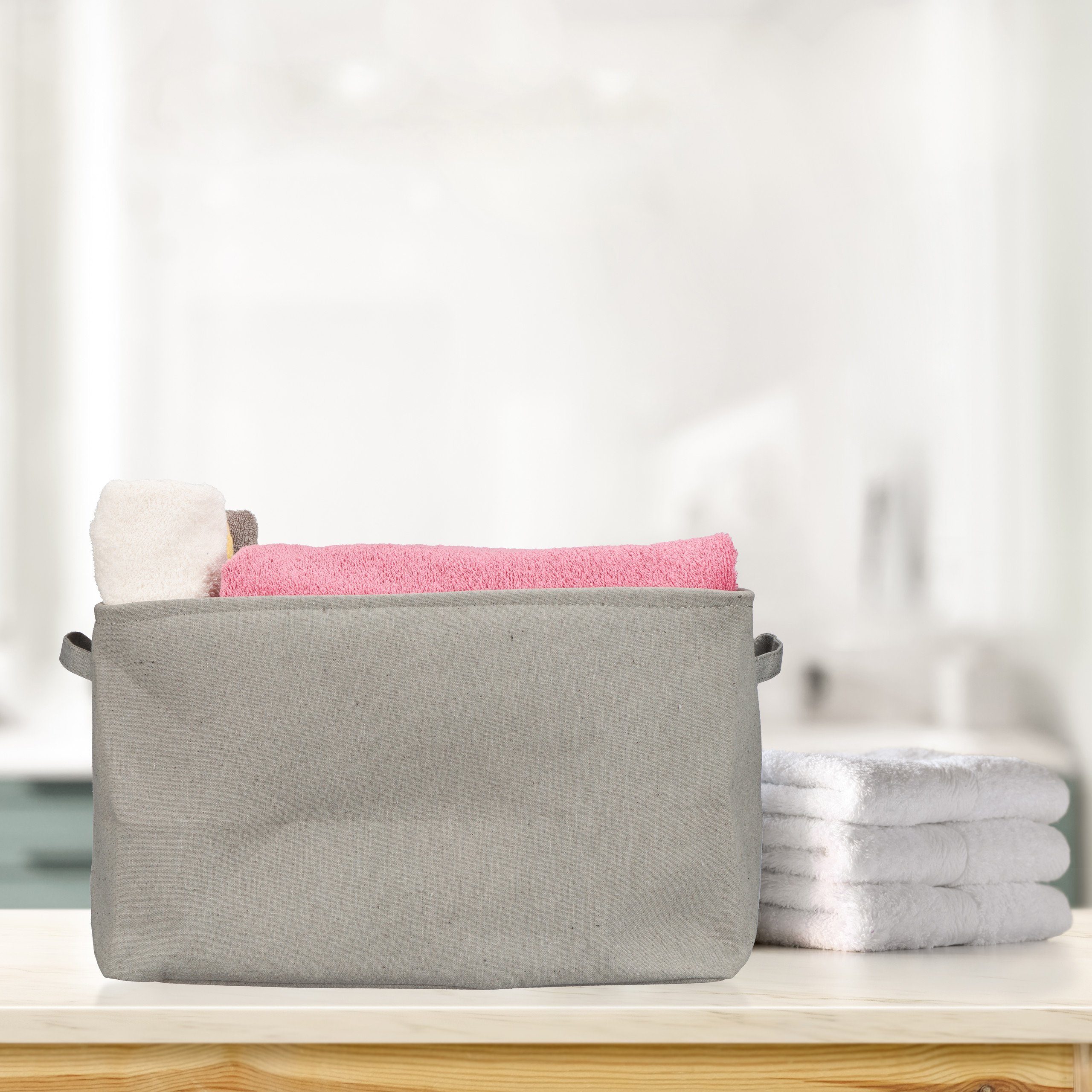 relaxdays Aufbewahrungskorb rechteckig, Grau günstig online kaufen