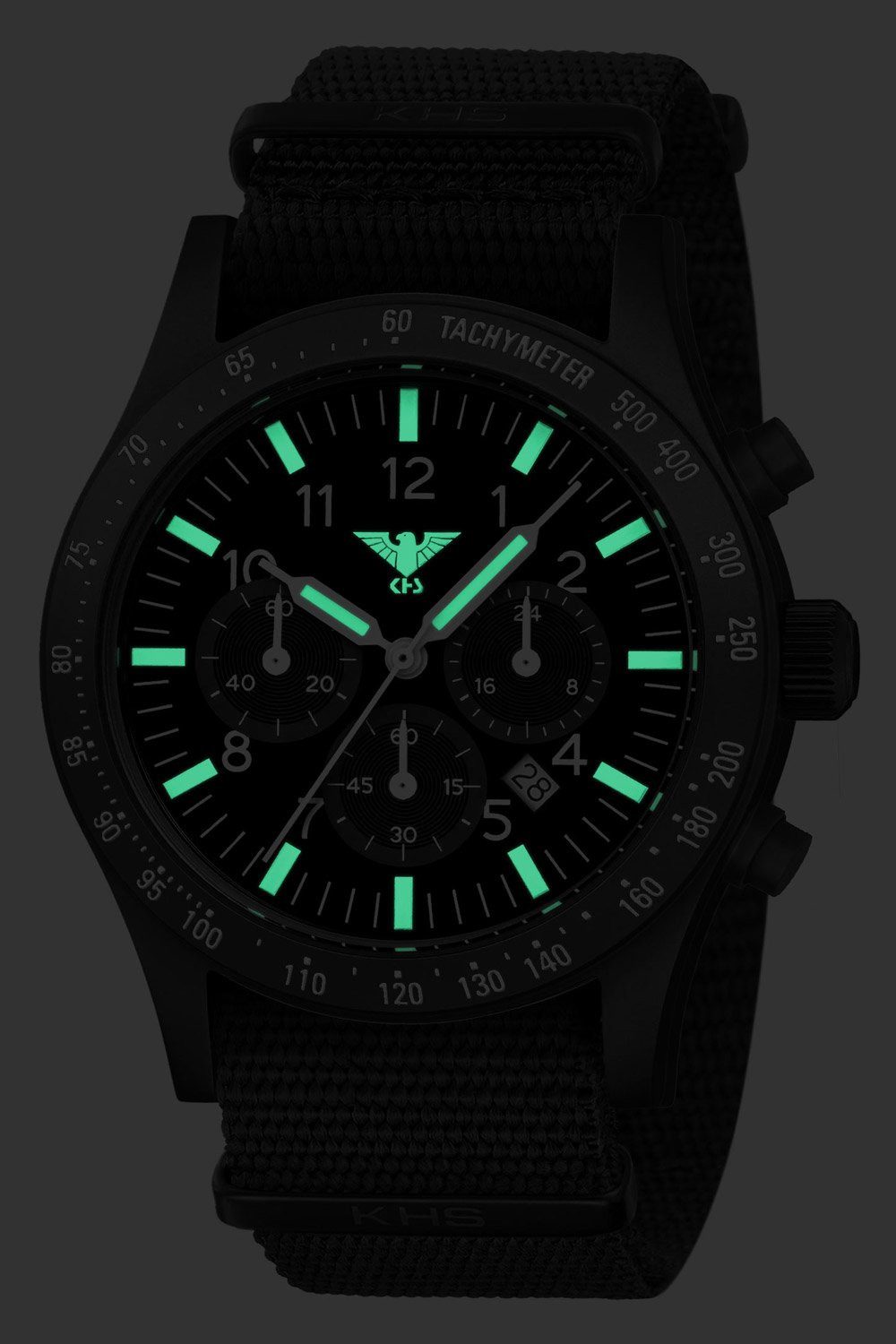 KHS Quarzuhr Platoon Solar Natoband Schwarz günstig online kaufen