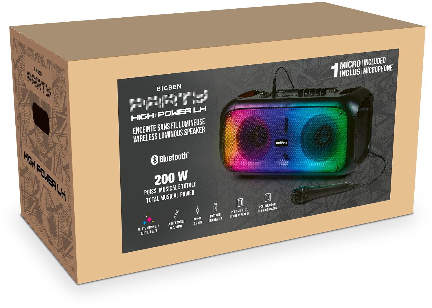 Bluetooth portabler Lautsprecher Party High Power Box L Licht AU387834 Bluetooth-Lautsprecher