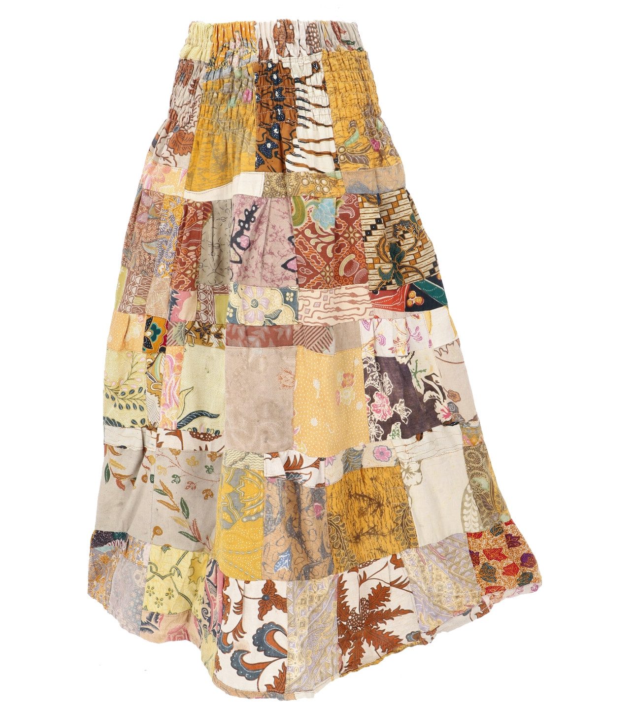 Guru-Shop Minirock Weit schwingender upcycling Patchwork,.. alternative Bekleidung